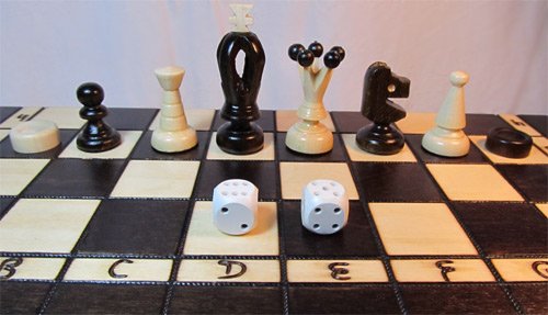 Backgammon aus Holz 27 x 27 cm Schach Dame Schachspiel