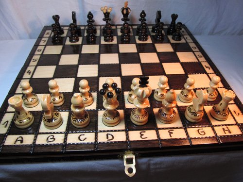 Dekoratives Schachspiel PEARL Schachbrett 34 x 34 cm Holz Schach 