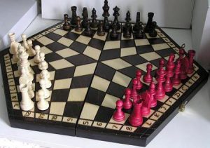 Schachspiel für Drei, 54 x 47 cm
