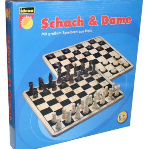 Idena - Schach und Dame Spiel aus Holz