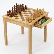 MAXI-Schach-und-Dame-mit-XXL-Figuren-aus-hochwertigem-Holz-hohe-Stabilitt-mit-2-Schubladen-Mae-des-Tisches-B-x-H-x-T-68-x-68-x-68-cm-0-3