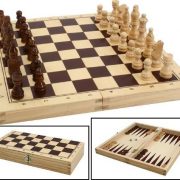Schach, Backgammon und Dame Kassette - faltbar