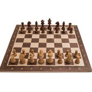 Schachset-Nelson-in-Prag-Schachbrett-FG-50-mit-doppelt-gewichteten-Figuren-KH-83-in-einer-Figurenbox-aus-Holz-mit-Randbeschriftung-0-0